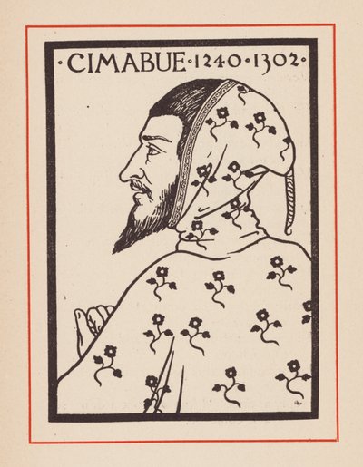 Cimabue, artiste médiéval italien (lithographie) - European School
