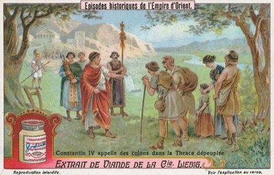 Constantin IV, carte de Liebig, début du 20e siècle (chromo) - European School