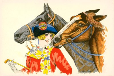 Femme coquette, habillée de couleurs vives, coiffée d
