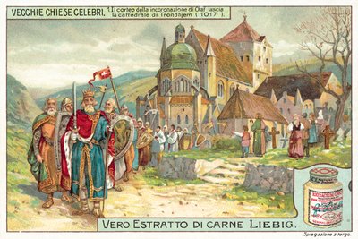 Procession de couronnement du roi Olaf II de Norvège quittant la cathédrale de Trondheim - European School