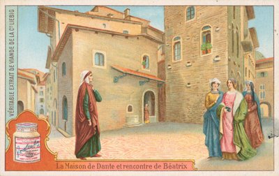Dante, carte de Liebig, début du 20e siècle (chromo) - European School