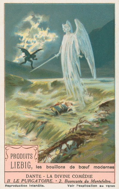 Dante, La Divine Comédie, carte Liebig, début du 20e siècle (chromo) - European School