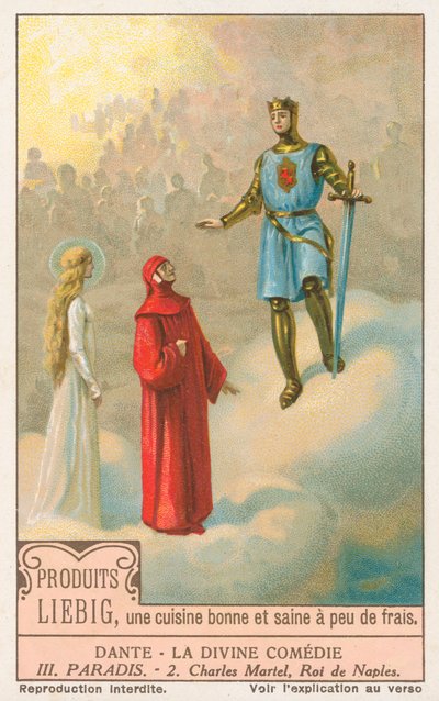 Dante, La Divine Comédie, carte Liebig, début du 20e siècle (chromo) - European School