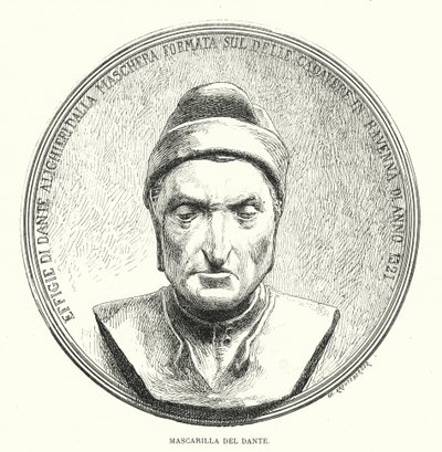 Masque mortuaire de Dante Alighieri, poète italien médiéval - European School