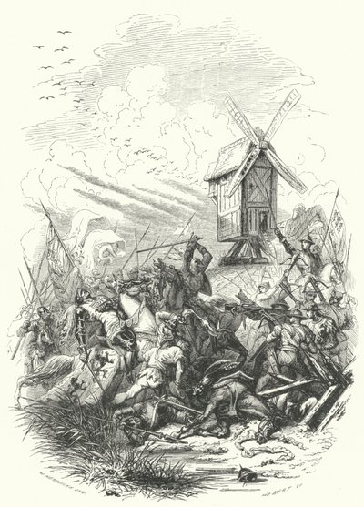 Mort de Jean de Bohême à la bataille de Crécy, 1346 - European School