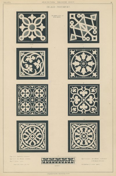 Exemples de pavements incrustés du Baptistère et de l