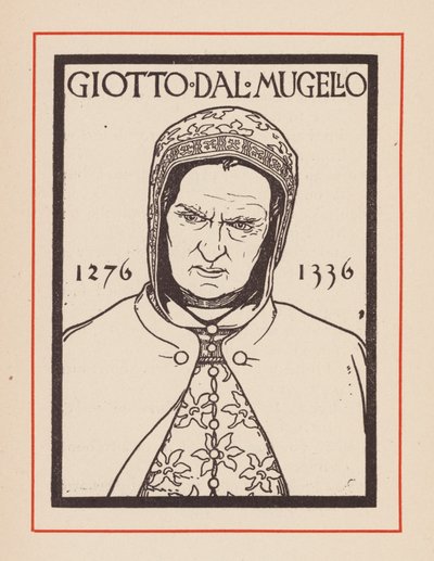 Giotto, artiste italien du Moyen Âge (lithographie) - European School