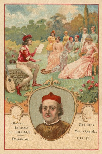 Giovanni Boccaccio, écrivain et poète italien, et une scène du Décaméron - European School