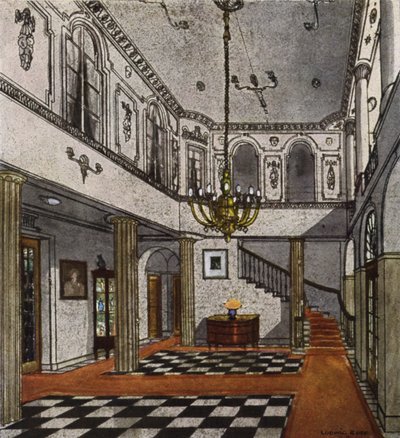 Hall (lithographie en couleur) - European School