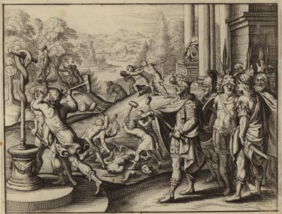 Ézéchias, roi de Juda, restaurant le Temple de Jérusalem et détruisant les idoles - European School