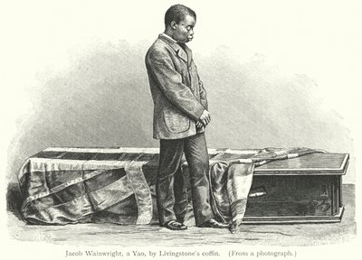 Jacob Wainwright, un Yao, près du cercueil de Livingstone - European School