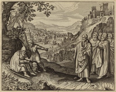 Jésus-Christ rendant la vue à un mendiant aveugle - European School
