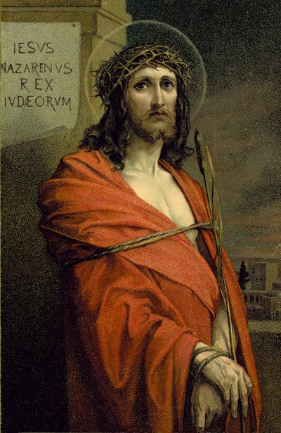 Jésus de Nazareth, roi des Juifs (lithographie couleur) - European School