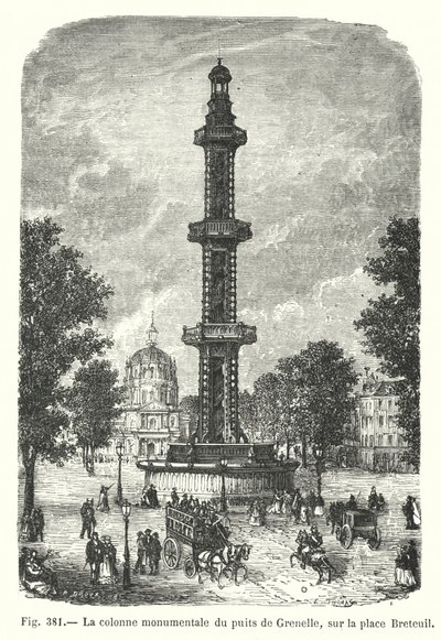 La colonne monumentale du puits de Grenelle, sur la place Breteuil - European School