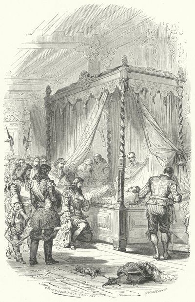 Louis XIV de France rendant hommage au corps de Jean V d