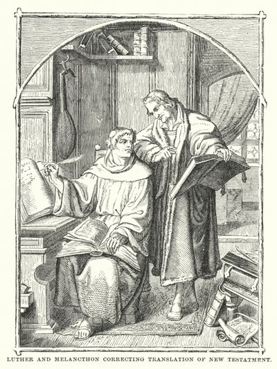 Luther et Melanchthon corrigeant la traduction du Nouveau Testament - European School
