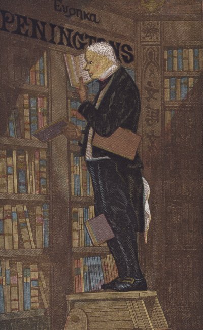 Homme sur un escabeau dans une librairie - European School