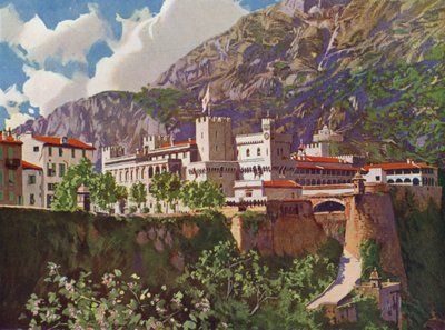 Monaco, Le Palais du Prince (colour litho) - European School