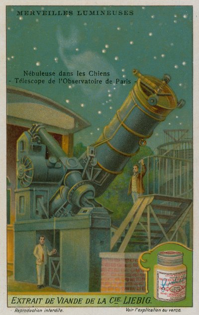 Nébuleuse parmi la Constellation des Chiens de Chasse et le télescope de l