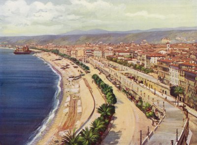 Nice, Quai du Midi et Vue Generale (colour litho) - European School