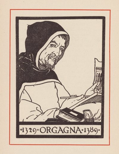 Orcagna, artiste et architecte italien du Moyen Âge (lithographie) - European School