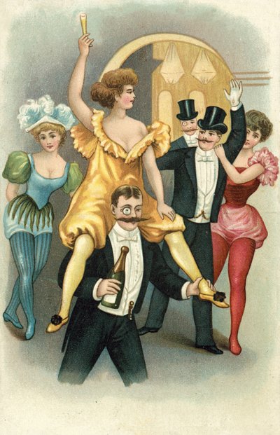 Faire la fête (lithographie couleur) - European School