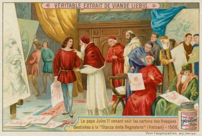 Le pape Jules II regarde des esquisses pour le Vatican - European School