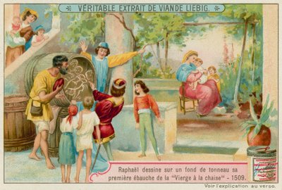 Raphaël dessine sur un tonneau - European School