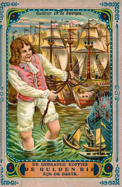 Scène des Voyages de Gulliver (chromolithographie) - European School