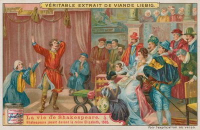 Shakespeare jouant devant la reine Élisabeth I en 1595 - European School