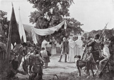 La première messe célébrée au Chili (litho) - European School