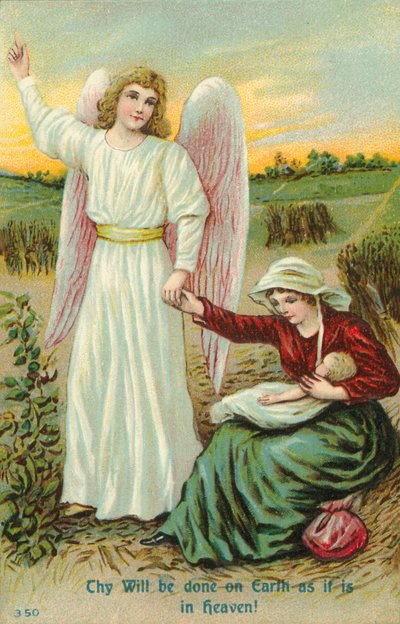 Le Notre Père : Que ta volonté soit faite sur la terre comme au ciel ! (lithographie couleur) - European School
