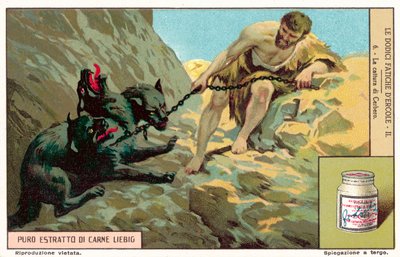 La capture de Cerbère (chromolithographie) - European School