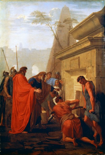 Darius le Grand ouvrant la tombe de Nitocris, 17e siècle - Eustache Le Sueur