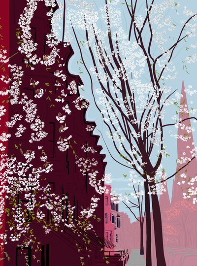 Garfield Place, Spring, Brooklyn, vers 2020-24 (art numérique) - Evan Sklar