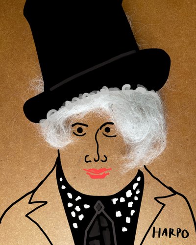 Harpo Marx (dessin collage) - Evan Sklar