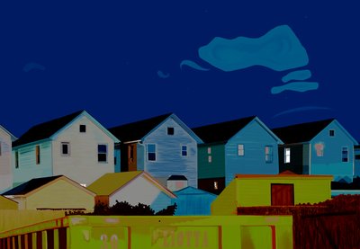 Houses In Queens (art numérique) - Evan Sklar