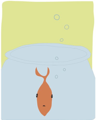 Single Goldfish In Bowl, 2015 (dessiné à la main sur un iPad avec un crayon Apple) - Evan Sklar