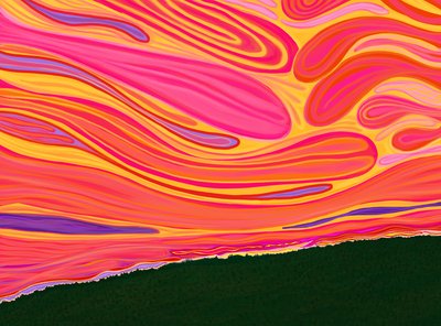 Colline du Vermont en été (art numérique) - Evan Sklar