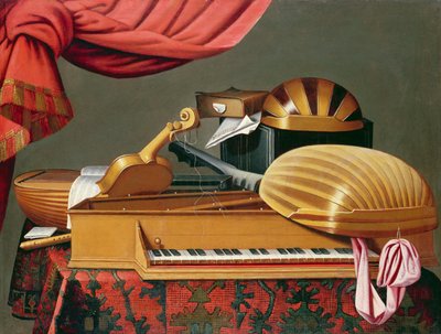 Nature morte avec instruments de musique - Evaristo workshop of Baschenis