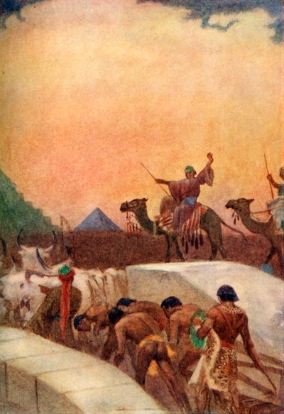 Transport de Blocs de Pierre pour les Pyramides, 1915 - Evelyn Paul