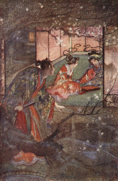 Kato Sayemon dans le Palais du Shogun Ashikaga, illustration de 
