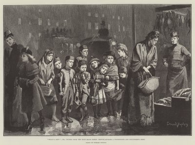 Ce qui reste; ou, des miettes de la table du riche, croquis devant une poissonnerie et une volaille - Everard Hopkins