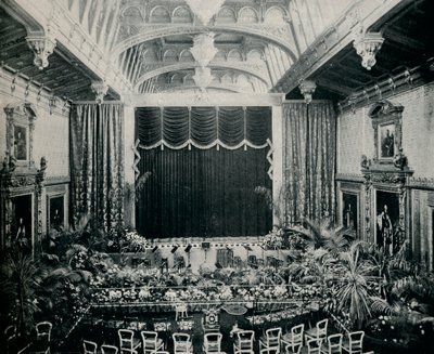 La Chambre de Waterloo, Château de Windsor, aménagée en théâtre pour les pièces d