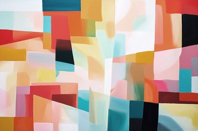 Peinture géométrique abstraite pour décoration murale - F. Abderrahim