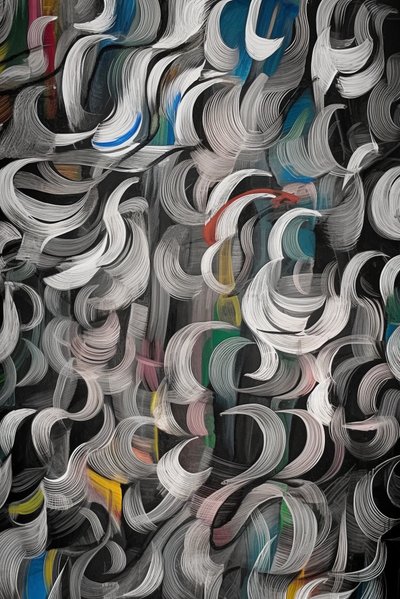 Peinture de fond à motif abstrait - F. Abderrahim