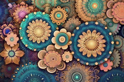 Mandala coloré, un jardin de beauté vibrante - F. Abderrahim