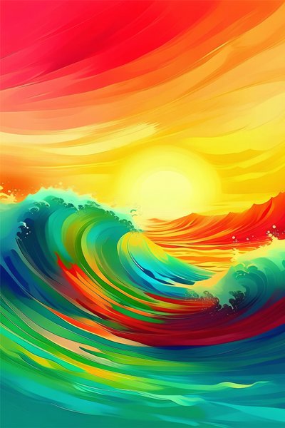 Vagues dans une mer arc-en-ciel - F. Abderrahim