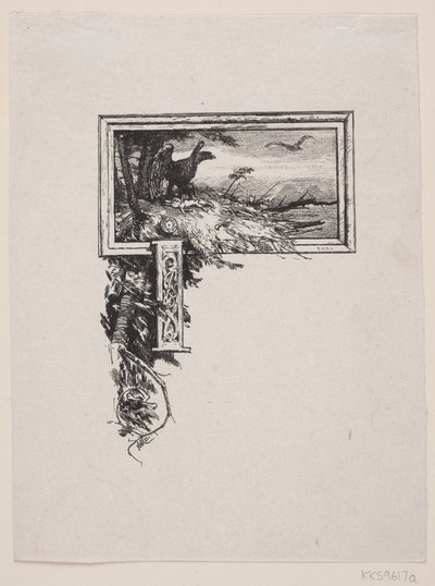 Vignette Initiale. "J" avec un Nid d