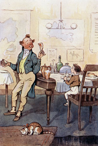 Illustration pour David Copperfield (lithographie en couleur) - F. M. B. Blaikie